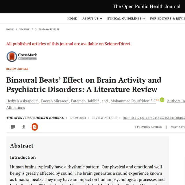 Literature review on binaural beats and their effects on brain activity and psychiatric disorders