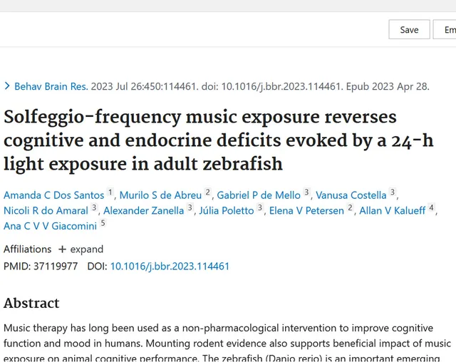 Behavioral Brain Research study on solfeggio-frequency music exposure and stress-related deficits